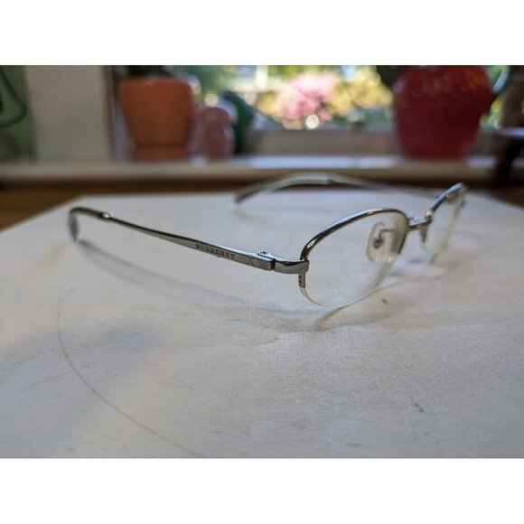 Authentic Burberry B-3517j Unisex Silver Halfrim Frames Only 49-18-136 - Picture 1 of 11